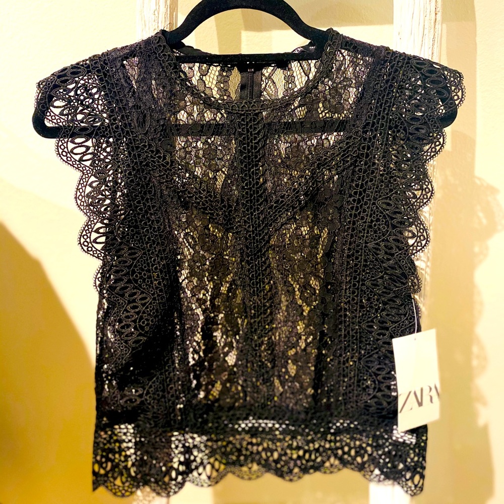 Black lace top